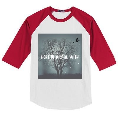 Dont Be A Basic Witch Funny Halloween Design Cool Gift Kids Colorblock Raglan Jersey