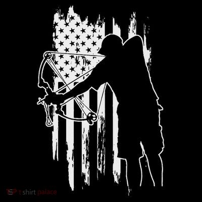 Dad Bowfishing Archer American Flag Vintage Great Gift T-Shirt