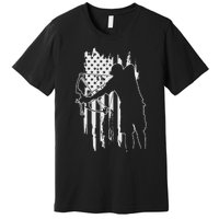 Dad Bowfishing Archer American Flag Vintage Great Gift Premium T-Shirt