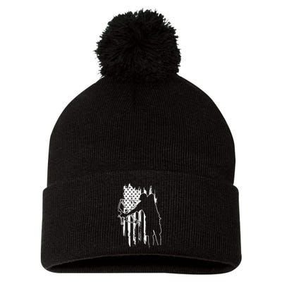 Dad Bowfishing Archer American Flag Vintage Great Gift Pom Pom 12in Knit Beanie