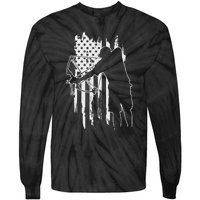 Dad Bowfishing Archer American Flag Vintage Great Gift Tie-Dye Long Sleeve Shirt