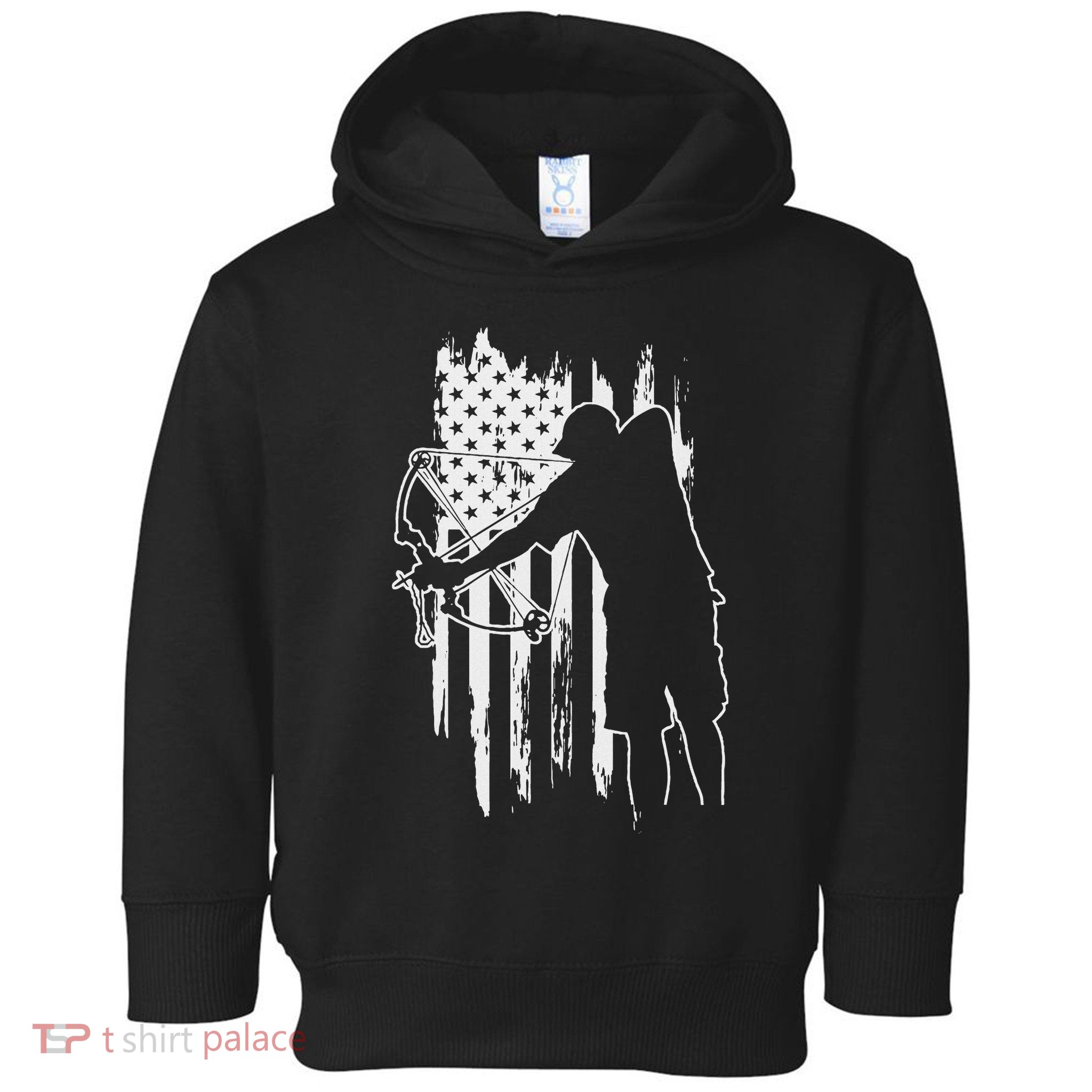 Dad Bowfishing Archer American Flag Vintage Great Gift Toddler Hoodie