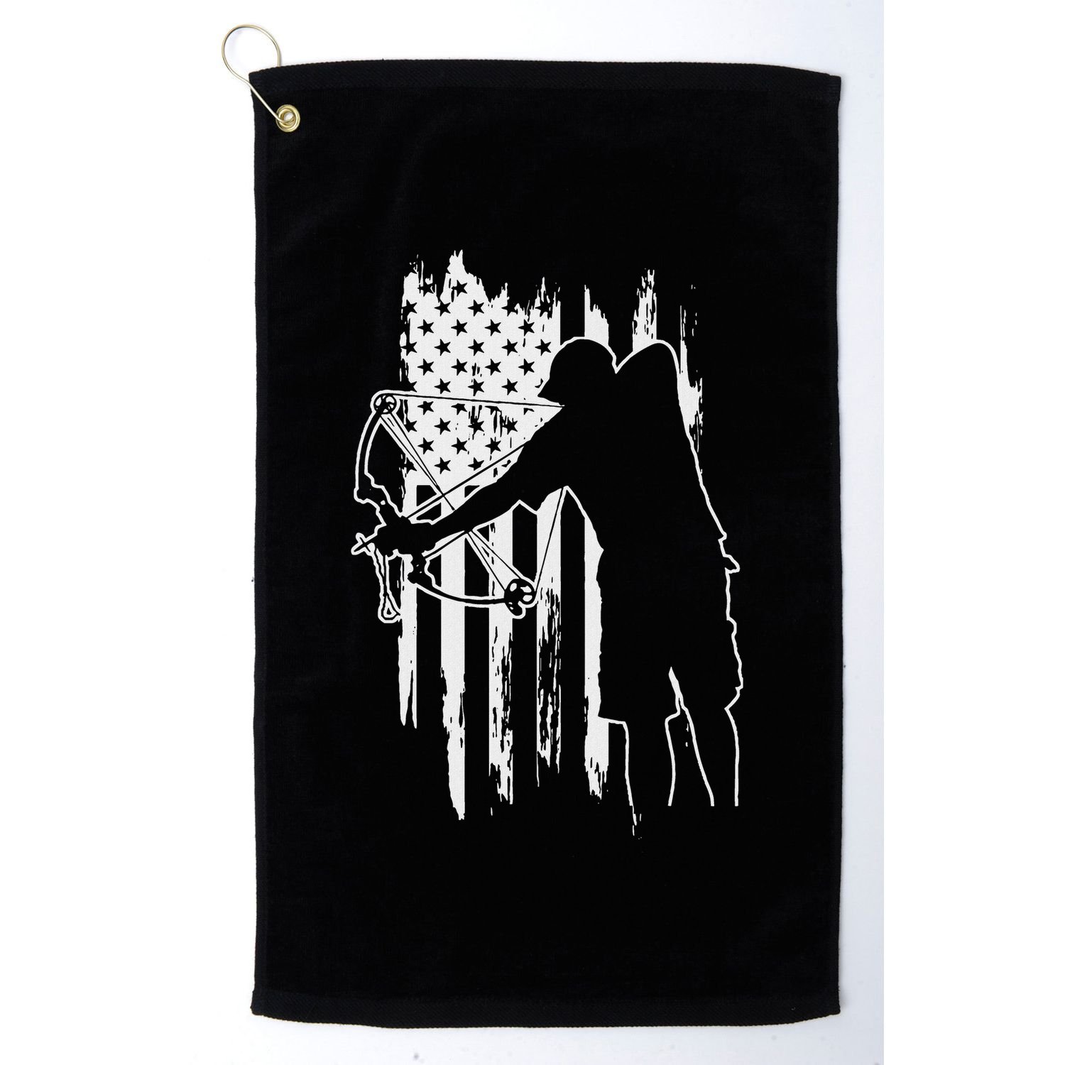 Dad Bowfishing Archer American Flag Vintage Great Gift Golf Towel