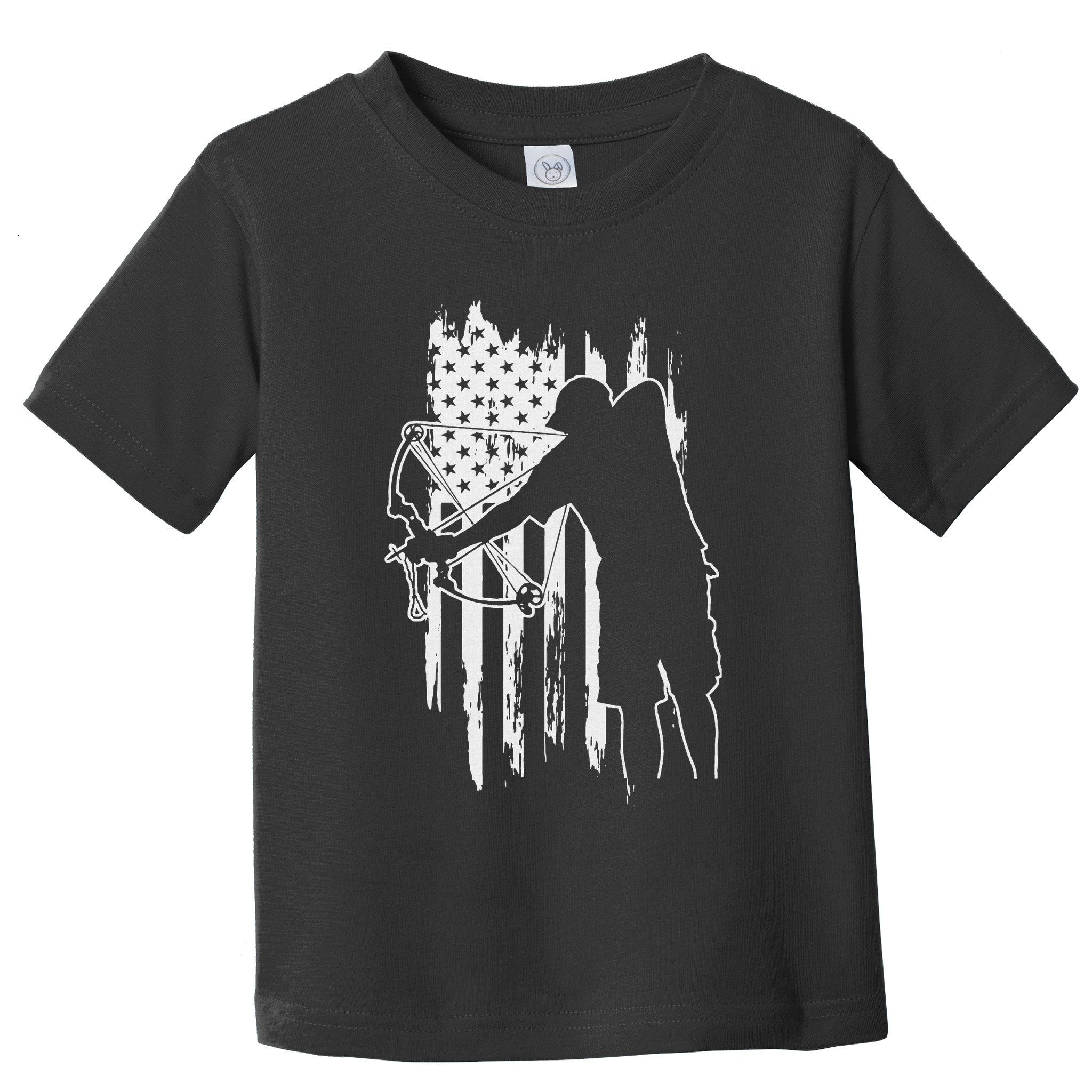 Dad Bowfishing Archer American Flag Vintage Great Gift Toddler T-Shirt