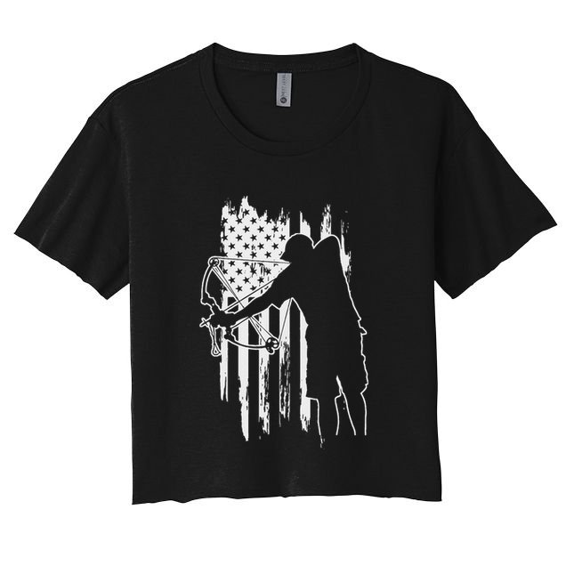 Dad Bowfishing Archer American Flag Vintage Great Gift Crop Top