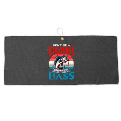 DonT Be A Dumb Bass Funny Fishing Large Microfiber Waffle Golf Towel