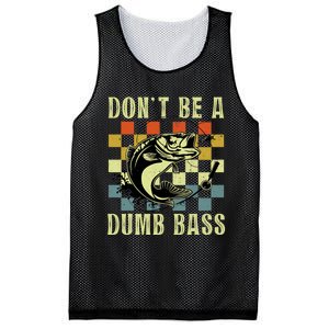 Dont Be A Dumb Bass Funny Fishing Dad Bass Fish Mesh Reversible Basketball Jersey Tank