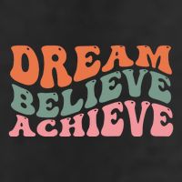 Dream Believe Achieve Positive Quote 7 Panel Mesh Trucker Snapback Hat