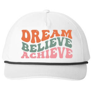 Dream Believe Achieve Positive Quote Snapback Five-Panel Rope Hat