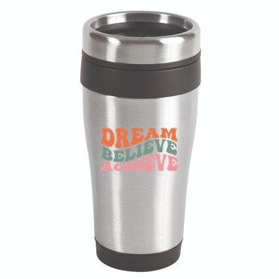 Dream Believe Achieve Positive Quote 16oz Travel Tumbler