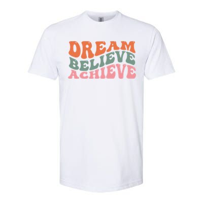 Dream Believe Achieve Positive Quote Softstyle® CVC T-Shirt