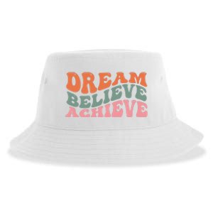 Dream Believe Achieve Positive Quote Sustainable Bucket Hat