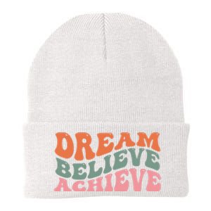 Dream Believe Achieve Positive Quote Knit Cap Winter Beanie