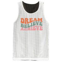 Dream Believe Achieve Positive Quote Mesh Reversible Basketball Jersey Tank