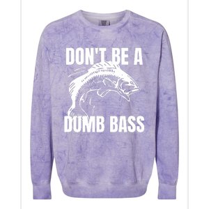 DonT Be A Dumb Bass Bass Fishing Funny Colorblast Crewneck Sweatshirt