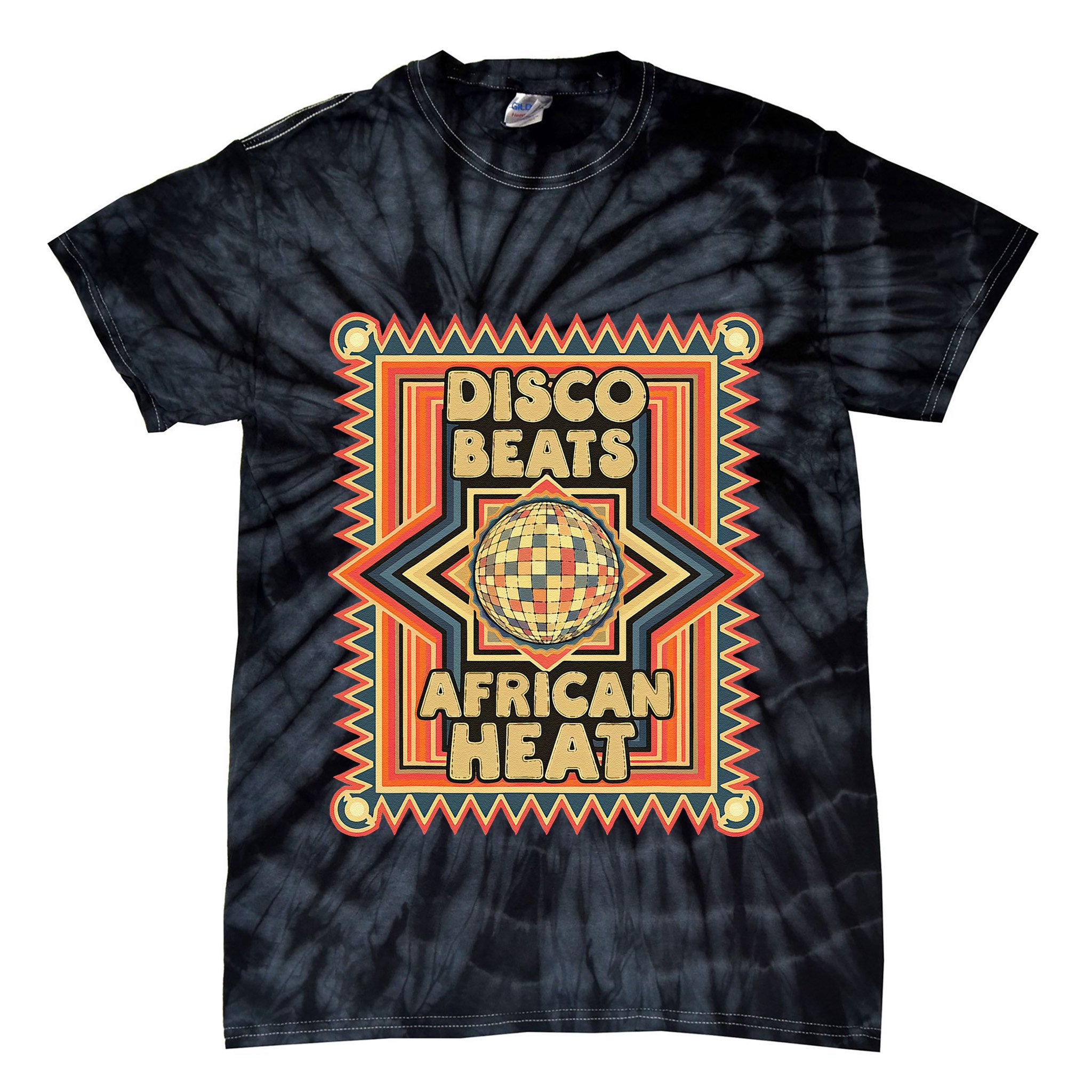 Disco Beats African Heat Retro 1970s Soul Music Tie-Dye T-Shirt