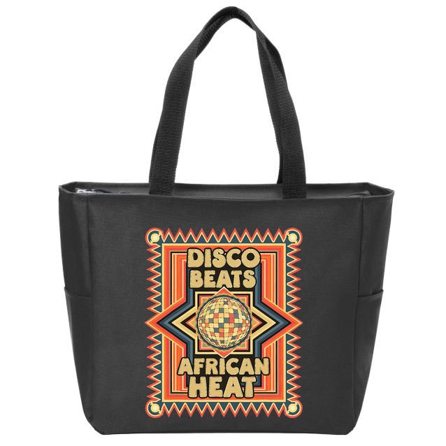 Disco Beats African Heat Retro 1970s Soul Music Zip Tote Bag