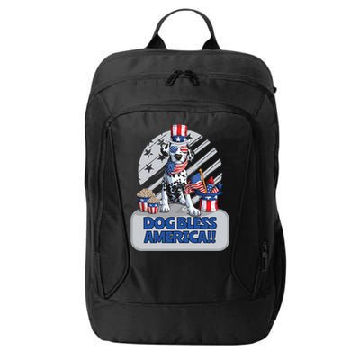 Dog Bless America 4th Of July Dalmation Patriotic Usa Gift City Backpack