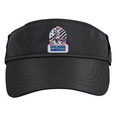 Dog Bless America 4th Of July Dalmation Patriotic Usa Gift Adult Drive Performance Visor