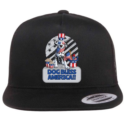 Dog Bless America 4th Of July Dalmation Patriotic Usa Gift Flatbill Hat