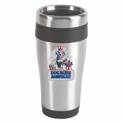 Dog Bless America 4th Of July Dalmation Patriotic Usa Gift 16oz Travel Tumbler