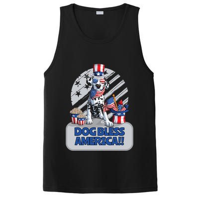 Dog Bless America 4th Of July Dalmation Patriotic Usa Gift PosiCharge Competitor Tank