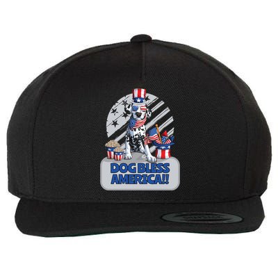 Dog Bless America 4th Of July Dalmation Patriotic Usa Gift Wool Snapback Cap