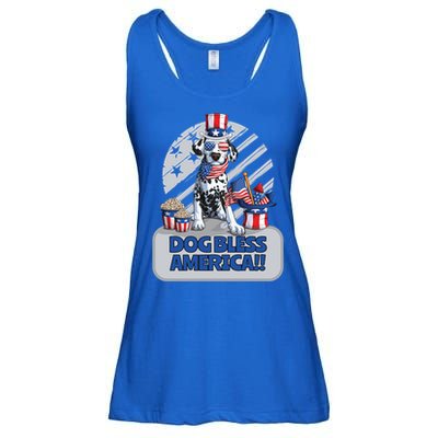 Dog Bless America 4th Of July Dalmation Patriotic Usa Gift Ladies Essential Flowy Tank