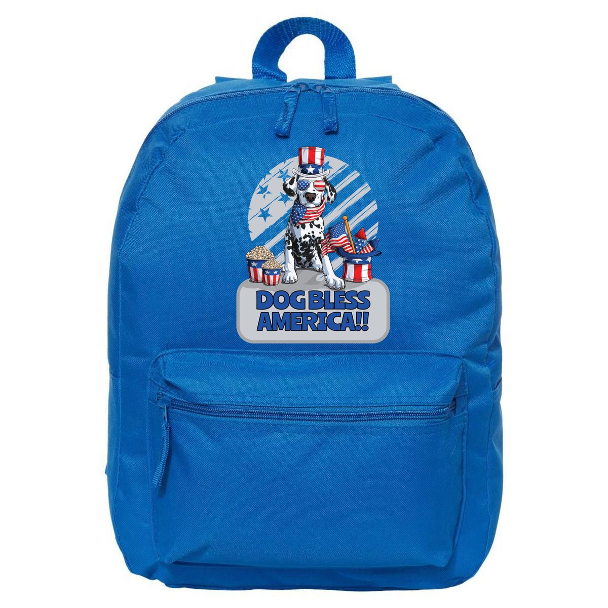 Dog Bless America 4th Of July Dalmation Patriotic Usa Gift 16 in Basic Backpack