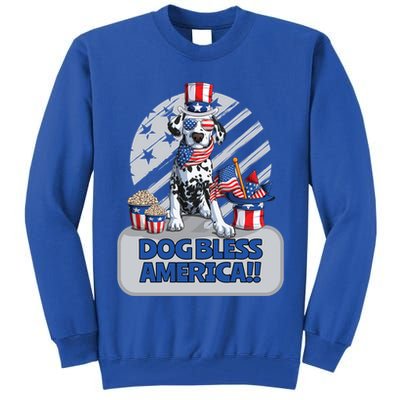 Dog Bless America 4th Of July Dalmation Patriotic Usa Gift Tall Sweatshirt