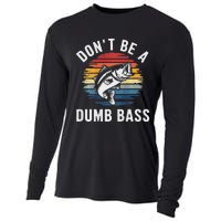 DonT Be A Dumb Bass Funny Fishing Fishing Meme Cooling Performance Long Sleeve Crew