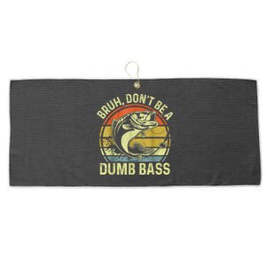 DonT Be A Dumb Bass Retro Fishing Large Microfiber Waffle Golf Towel