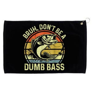 DonT Be A Dumb Bass Retro Fishing Grommeted Golf Towel