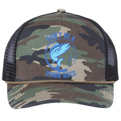 DonT Be A Dumb Bass Fishing Googan Fisherman Loves To Fish Retro Rope Trucker Hat Cap