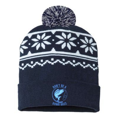 DonT Be A Dumb Bass Fishing Googan Fisherman Loves To Fish USA-Made Snowflake Beanie