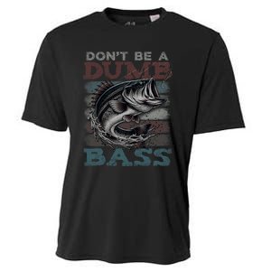 Dont Be A Dumb Bass Funny Bass Fishing Dad Jokes Cooling Performance Crew T-Shirt