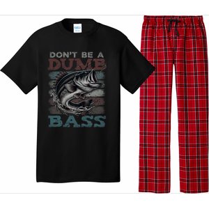 Dont Be A Dumb Bass Funny Bass Fishing Dad Jokes Pajama Set