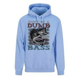 Dont Be A Dumb Bass Funny Bass Fishing Dad Jokes Unisex Surf Hoodie