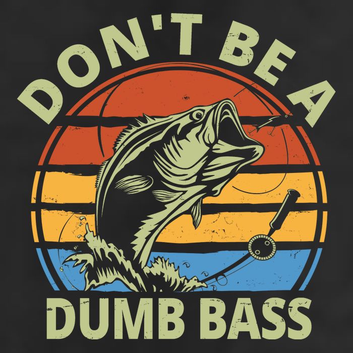 Dont Be A Dumb Bass Funny Fishing 7 Panel Mesh Trucker Snapback Hat