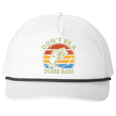 Dont Be A Dumb Bass Funny Fishing Snapback Five-Panel Rope Hat