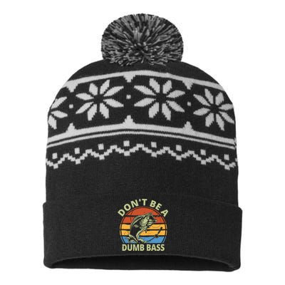 Dont Be A Dumb Bass Funny Fishing USA-Made Snowflake Beanie