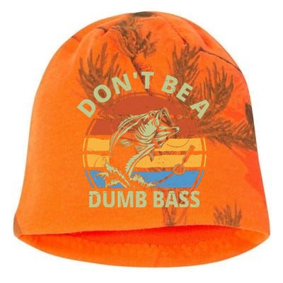 Dont Be A Dumb Bass Funny Fishing Kati - Camo Knit Beanie