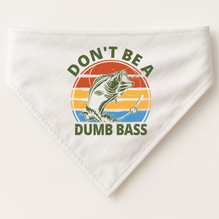 Dont Be A Dumb Bass Funny Fishing USA-Made Doggie Bandana