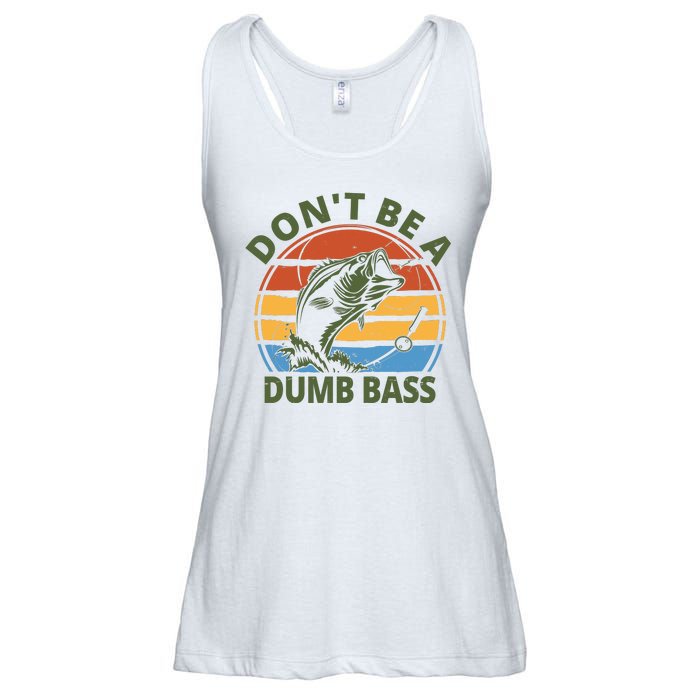 Dont Be A Dumb Bass Funny Fishing Ladies Essential Flowy Tank