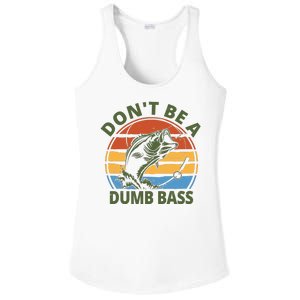 Dont Be A Dumb Bass Funny Fishing Ladies PosiCharge Competitor Racerback Tank