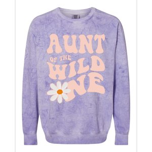 Daisy Birthday Aunt Wild One Boho 1st Birthday Matching Tee Gift Colorblast Crewneck Sweatshirt