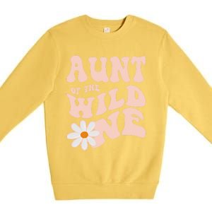 Daisy Birthday Aunt Wild One Boho 1st Birthday Matching Tee Gift Premium Crewneck Sweatshirt