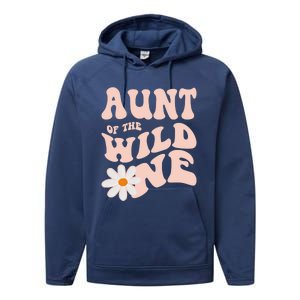 Daisy Birthday Aunt Wild One Boho 1st Birthday Matching Tee Gift Performance Fleece Hoodie