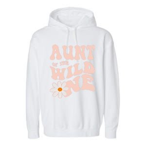 Daisy Birthday Aunt Wild One Boho 1st Birthday Matching Tee Gift Garment-Dyed Fleece Hoodie