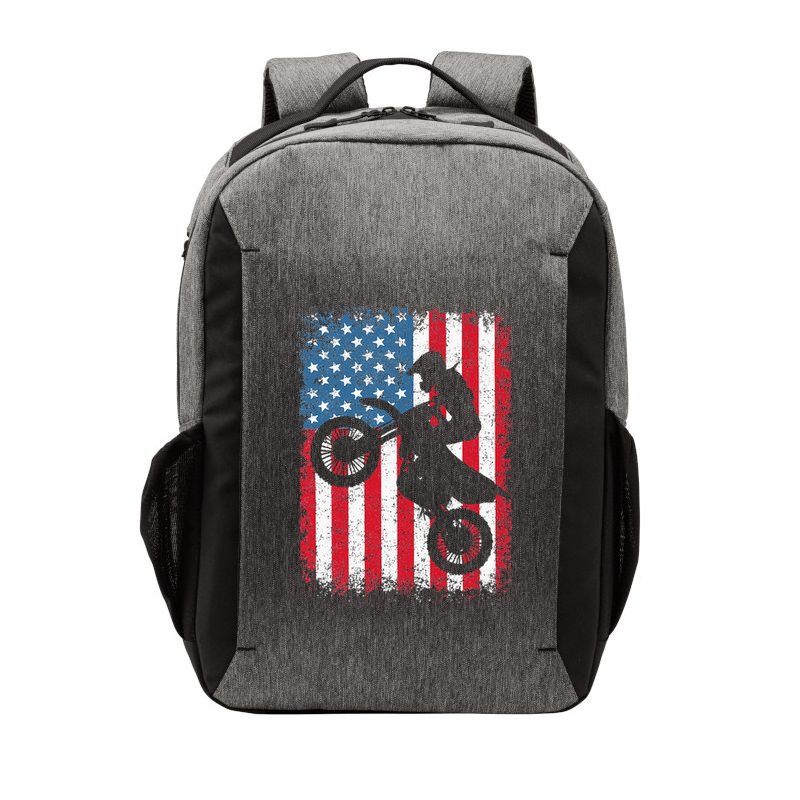 Dirt Bike American Flag Motocross Biker Vector Backpack
